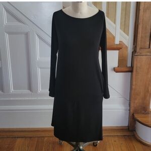 MODA INTERNATIONAL Drop Hem Bell Sleeve Black Dress Size Medium